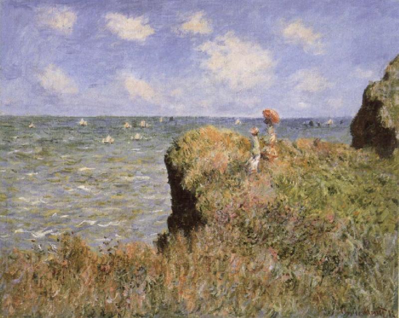 Claude Monet Clifftop Walk at Pourville Spain oil painting art